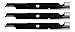 USA Mower Blades U15205BP (3) High-Lift for Exmark 103-6383 103-6383-S Length 20-1/2 in. Width 2-1/2 in. Thickness .250 in. Center Hole 15/16 in. 60 in. Deck primary