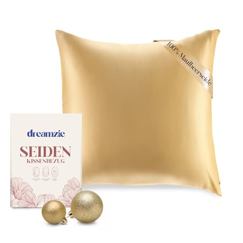 Dreamzie - Seidenkissenbezug 80x80cm - 100% Seide - Gold