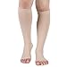 MGANG® 20-30 mmHg Compression Stocking for Men and Women, Medical Compression Socks, Knee High Length, Open Toe, for DVT, Varicose Veins, Relief Shin Splints, Edema, Beige Large