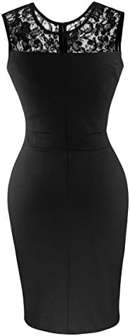 Heloise Fashion Women's Sleeveless Bodycon Little Cocktail Party Dress with See Through Top