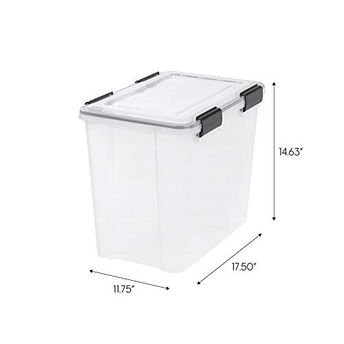 IRIS USA 4Pack 36qt WEATHERPRO Airtight Plastic Storage Bin with Lid