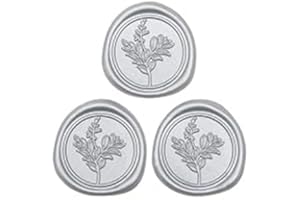 Uwilowe 60 Pcs Silver Wax Seal Stickers, Wedding Invitation Accessories Envelope Stickers - Peferct for Wedding Accessories, Gift Box Craft Wrapping, Christmas Cards Envelope Seals