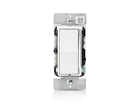 Photo 1 of Leviton DSL06-1LZ Dimmer LED/CFL/Incandescent Single-Pole/3-Way 600W INC 300W LED/CFL 120 Volt Decora Rocker Slide Decora Style Electro-Mechanical - White Ivory Light Almond