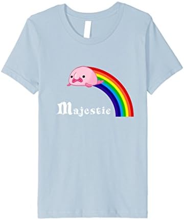 Kids Majestic Blobfish Shirt. Funny Blobfish Rainbow Shirt Tee 12 Baby Blue