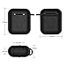 NYKKOLA AirPods Case, 3 in 1 AirPods Accessories Set Protective Silicone Cover and Skin Compatible Apple AirPods Charging Case with Keychain/Anti-Loss Strap (Black)