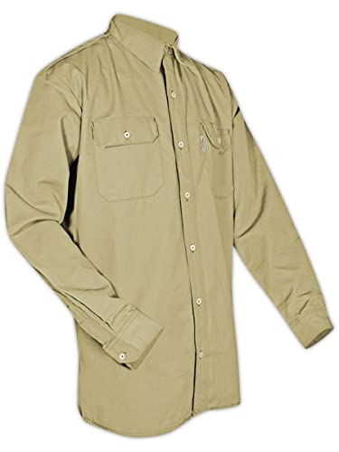 MAGID SBK70DHXXXL SBK70DH/SBN70DH Dual-Hazard 7.0 oz. FR 88/12 Work Shirts, Kha…