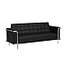 Flash Furniture HERCULES Lesley Series Contemporary Black LeatherSoft Sofa with Encasing Frame