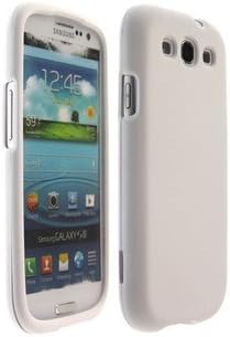 White Rubberized Plastic Phone Protector Cover for Samsung Galaxy S3