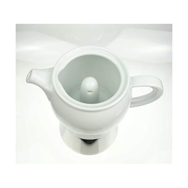 Moka Consorten Italienischer Espressokocher »Carina« | Edelstahl und weißes Porzellan | Füllmenge: 210 ml | Höhe: 18 cm… – Bild 3