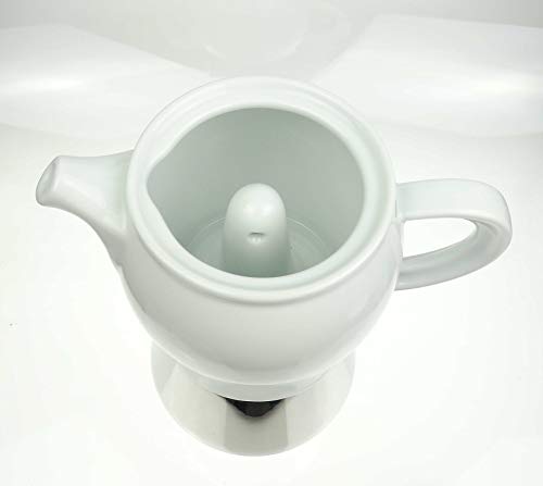 Moka Consorten Italienischer Espressokocher »Carina« | Edelstahl und weißes Porzellan | Füllmenge: 210 ml | Höhe: 18 cm… – Bild 3