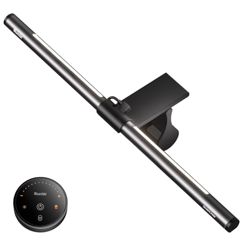 Quntis Monitor Light Bar with Backlight and Remote Control, 40cm Monitor Lamp with Stepless Brightness & Hue Adjustment, CRI≥95 Eye-Care No Screen Glare Computer Screen Light Bar for Home Office Work