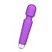 Cordless Wand Massager, PPW Handheld Massager for Neck and Back with 20 Modes and 8 Power Speeds, Wireless Rechargeable Waterproof Silicone Massager Purple