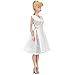 E-TING Handmade Fashion Doll Clothes Short Skirt Captivating Wears Dress for Girl Dolls (White Attractive V Collar Dress)