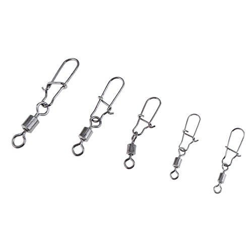 Origlam 96 pcs Pêche Rouler Roulement Pivotant Laiton Corps Pivotant, La Pêche Pivotant Rolling Barrel Connecteur Pivotant, Solide Anneaux Mer émerillons Connecteur Anneaux Interlock Snap