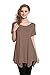 LARACE Womens Swing Tunic Tops Loose Fit Comfy Flattering T Shirt(Khaki 3X)