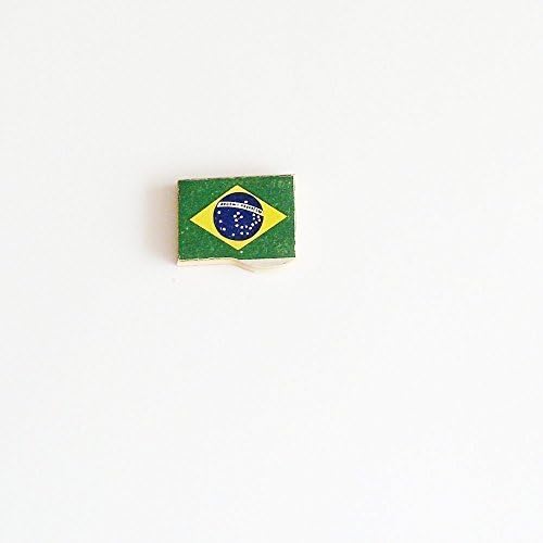 1940s Brazil Flag Wearable History Brooch - Pin / ME2Designs Upcycled Wood Jewelry