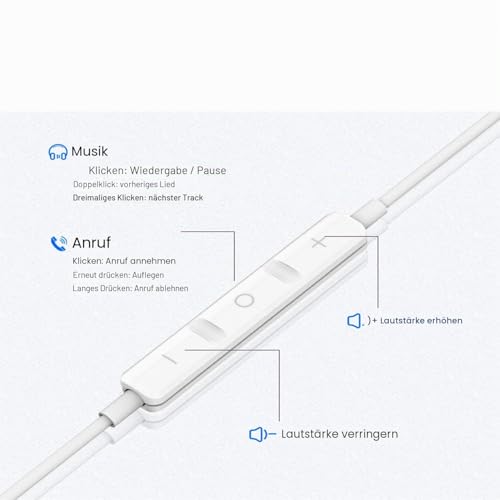 3.5 mm Magnetic In-Ear Headphones with Cable, Microphone and Volume Control for iPhone, iPod, iPad, MP3, Huawei, Samsung, Lightweight