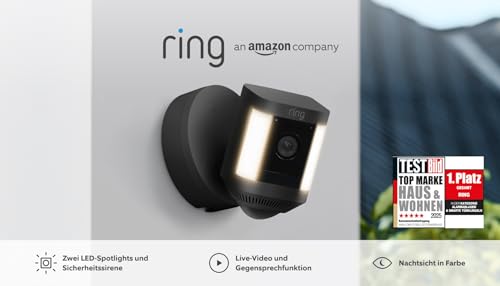 Ring Spotlight Kamera Plus Kabel (Spotlight Cam Plus) | Überwachungskamera aussen mit WLAN, HD-Video, LED-Strahler, Nachtsicht, Bewegungserfassung & Sirene | Alexa-kompatible Sicherheitskamera 2