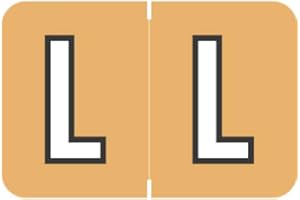 Doctor Stuff - File Folder Labels, Alphabet Letter L, Barkley/Sycom FABKM - BRAM Series Compatible Alpha Stickers, Light Orange, 1" x 1-1/2", 126 Labels/Package
