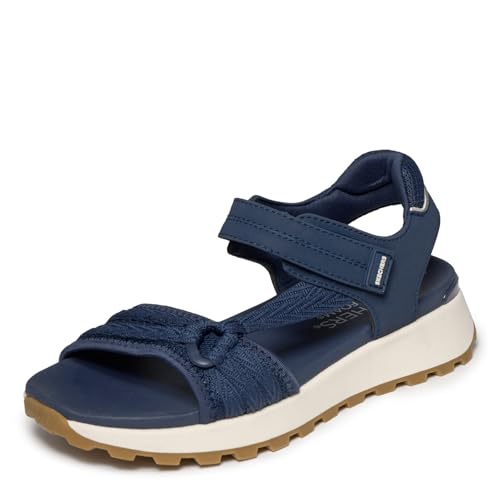 Skechers Women's CASTLE, Adjustable T-Strap sandal, Navy, 10M