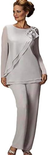 Women's Pants Suit Mother of The Bride Groom Ladies Chiffon Wedding Party Evening Gown
