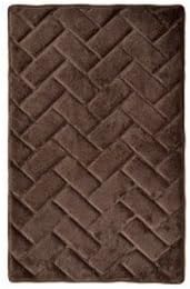 Chocolate Brown Memory Foam Bath Mat/rug : Brick Design, Spa Soft Microfiber, Non Skid Backing (17" X 24")
