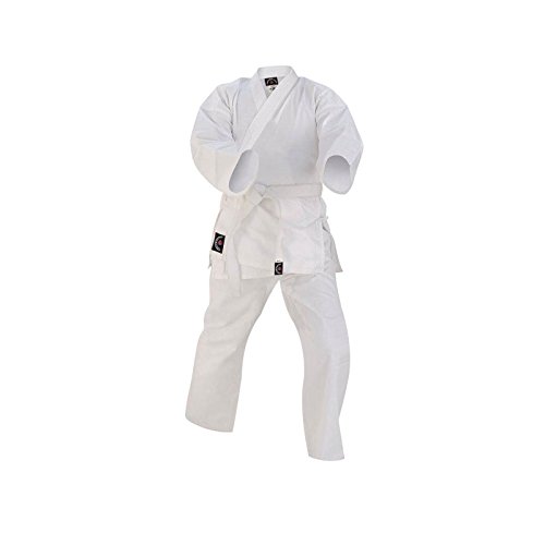 Prime Fitness Kids Karate Uniforms Suit 7-oz White Colour Cotton Martial Arts Size 000 to 3 (White, 1/140)