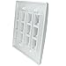 RiteAV - Keystone Wall Plate Double Gang 12-Port White (1 Piece Flush)