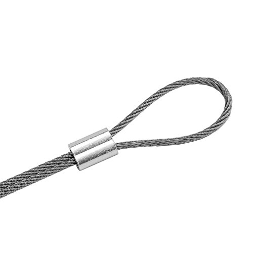 Sunmns 100 Pieces 1/16 Inch Wire Rope Aluminum Crimping Loop Sleeve and 20 Pieces M2 Stainless Steel Thimble