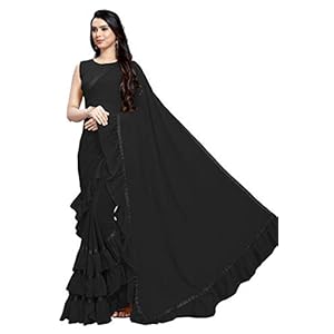 STELLACOUTURE Women’s Georgette Printed Saree with Unstitch Blouse Piece A 21