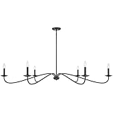 Shoppers Lighting | M Collection | Modern LED Metal 6-Light Chandelier in Matte Black Finish