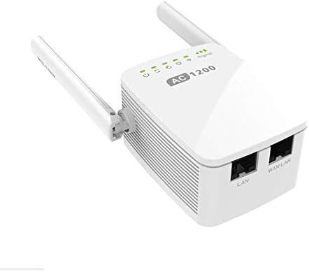 Wifi Range Extender Dual Band Repeater, 1200Mbps Wifi Repeater Wireless Signal Booster, 2.4 & 5Ghz Dual Band Wifi Extender Simple Set Up White