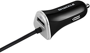 Apple iPhone X 8 7 5 5S 6 6S 6+ 6S+ New Lightning Rapid Dual Port Car Charger - Straight Cord Black