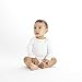 Lamaze Organic Baby Baby Pure Organic Cotton Unisex Longsleeve Bodysuits, 4 Pack, White, 6M