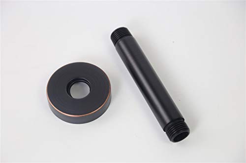 Weirun Bathroom 1/2 NPT Brass 4-Inch Round Straight Shower Arm for Fixed Shower Head with Flange Ceiling Mount,Oil Rubbed Bronze - Thumbnail 7