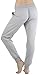 ToBeInStyle Women's Solid Print French Terry Jogger Pants - Heather Grey - Large