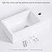 HOROW Bathroom Small Wall Mount Rectangle Corner Sink White Porcelain Ceramic Vessel Sink, Right Hand