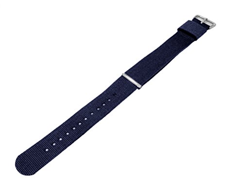 BARTON Watch Bands - Choice of Color, Length & Width (18mm, 20mm, 22mm or 24mm) - Navy Blue 18mm - Standard Length