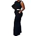 Bodycon4U Women's Ruffle High Waist Clubwear Long Wide Leg Pants Jumpsuit Rompers Black 2XL