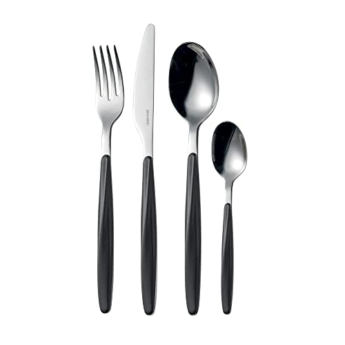 Guzzini - My Fusion, 24-teiliges Besteckset - Schwarz, 16,8 x 7,5 x h25,5 cm - 11070010