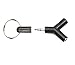yueton Pack of 2 Y Shaped 3.5mm Jack Stereo Audio Headset Splitter Connector Adapter Keyring Key Ring - Headphone Splitter