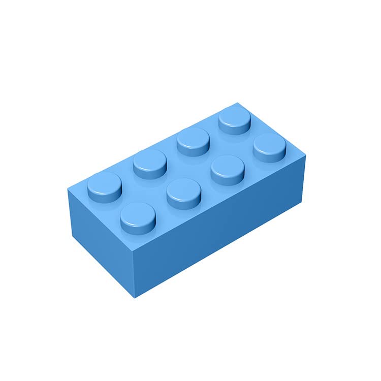 Classic Bulk Brick Block 2x4, 100 Piece Building Brick Light Blue, Compatible with Lego Parts and Pieces 3001(Colour:Light Blue)