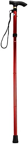 UltaBuild(TM) cane For a hike Stick for Nordic walking telescope Sticks Foldable easy folding aluminum metal walking bar folding travel rattan [ Red ]
