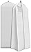 Wedding Gown Gusseted Garment Bag - 20" Gusset for Large Bridal and Prom Dresses with Boxed Bottom - ID Window - 72" x 24" - White and Grey - Monster Bag Collection by Your Bags primary