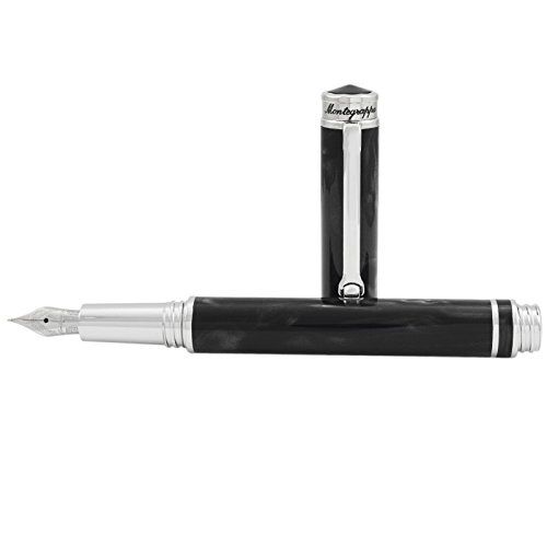 Montegrappa Espressione Smoked Black Resin with Chrome Trim Medium Point Fountain Pen - ISEPC3AC