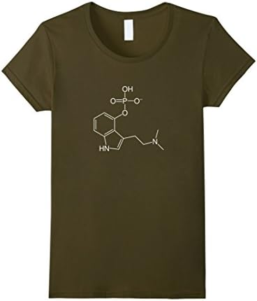 Womens Psilocybin Molecule T-Shirt Medium Olive