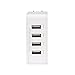 NooQee 25W 5A 4-Port USB Charger USB Travel Wall Charger Charging Station with Foldable Plugs for iPhone,Samsung,iPad,Tablet and More (White)