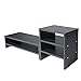 CapsA Wood Monitor Laptop Stand Computer Riser Organizer with Storage for Desk Suitable for Home Office School 2-Tier Display Height Increase Neck Notebook Stand (Black)thumb 3