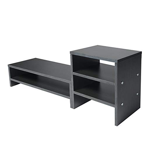 image for CapsA Wood Monitor Laptop Stand Computer Riser Organizer with Storage 