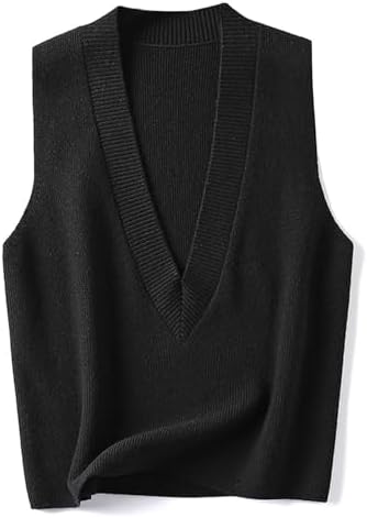ZUEVI Women's Sweater Vest V Neck Sleeveless Pullover Knitwear
